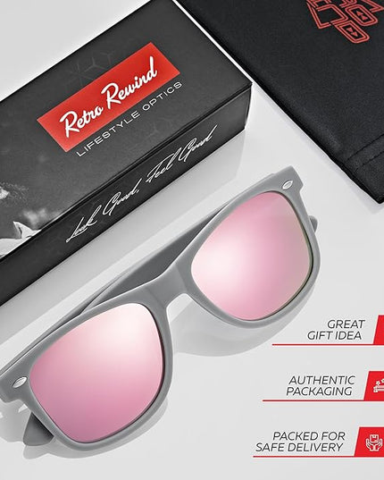 Retro Rewind Polarized Sunglasses for Men and Women - UV Protection Classic Sun Glasses