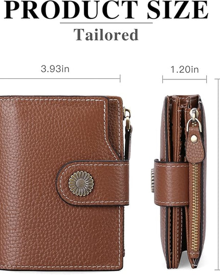 FALAN MULE Small Wallet for Women Leather Bifold Compact Small Womens Wallet with RFID Blocking