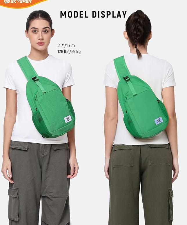 SKYSPER Sling Bag RFID Cross Body Bag Recycled Crossbody Backpack Travel Daypack