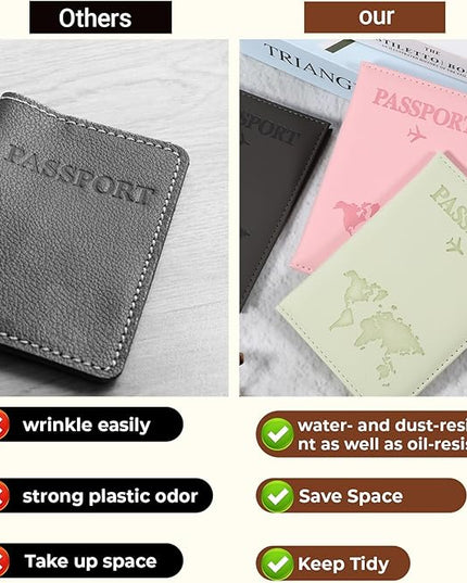 3 Pcs Passport Holder Passports Wallet Cover for Travel Passport Cover Passports Protector Essentials for Women and Men Travel Must Haves Accessories