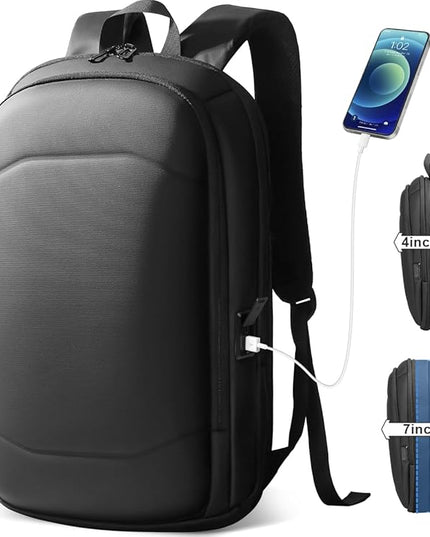 hk Business Backpack for Men 17 Inch,Slim & Expandable Waterproof Travel Laptop Backpack with USB Charging,Anti-Theft Lightweight Large Work Computer Bag,College Laptop Backpacks Gifts for Men Women