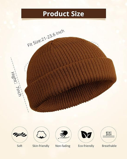 SATINIOR Trawler Beanie Watch Hat Roll-up Edge Skullcap Fisherman Beanie for Women Men