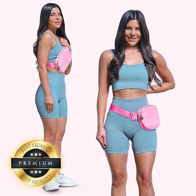 DANCOUR Pink Fanny Pack for Women – Stylish Crossbody Belt Bag, Compact Travel Waist Bag, Everyday Mini Bag, Trendy Fashion Fanny Pack, Lightweight Crossbody for On-the-Go