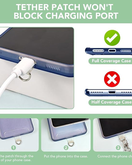 3-in-1 Versatile Phone Lanyard Crossbody,Cute Cell Phone Wristlet Strap with Wallet Pouch,Clip and Go Strap Chain for Phone