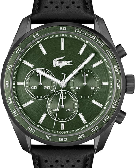 Lacoste Boston Men's Chronograph Watch - Classic Stainless Steel - Tachymeter - Water Resistant up to 5ATM/50 Meters - Modern Design for Him - 42mm