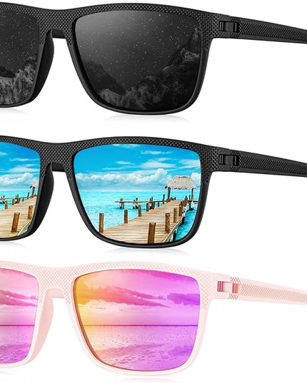 KALIYADI Polarized Sunglasses for Men, Lightweight Sun Glasses with UV Protection for Driving Fishing Golf
