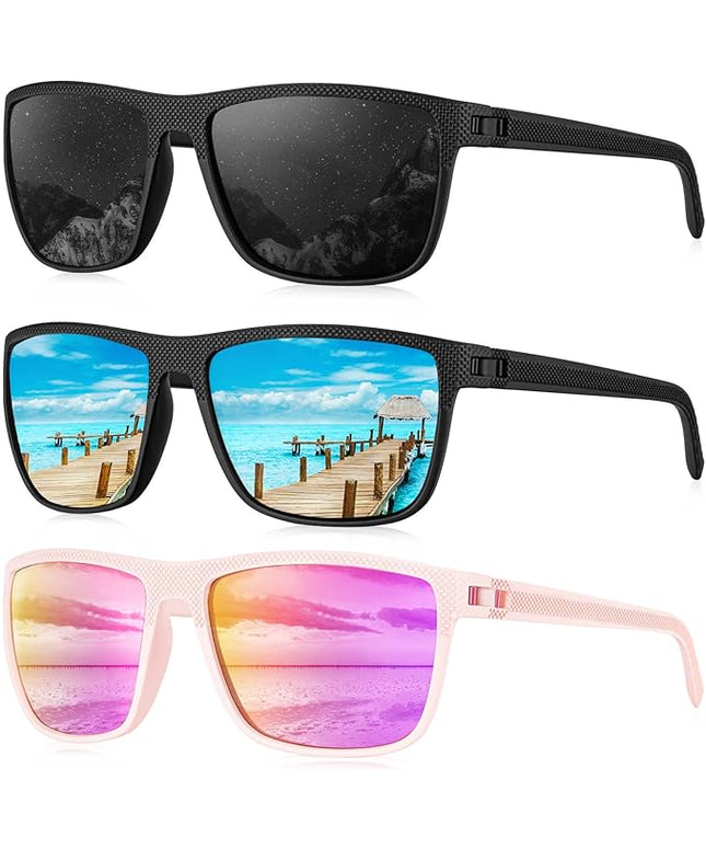 KALIYADI Polarized Sunglasses for Men, Lightweight Sun Glasses with UV Protection for Driving Fishing Golf