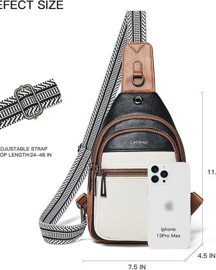Sling Bag For Women Faux Leather Small Casual Daypack Backpack Fanny Pack Crossbody Chest Bags Purse