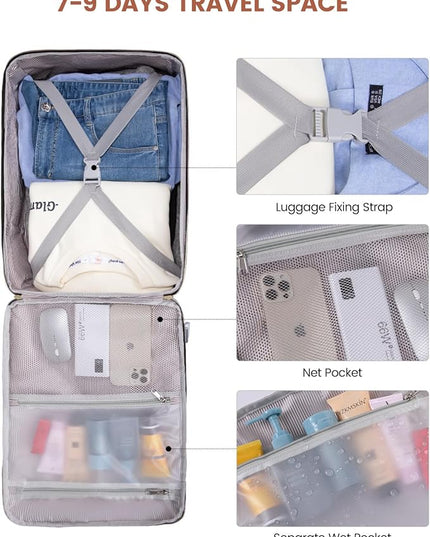 LOVEVOOK 50L Travel Backpack for Women & Men, Airline Approved Carry On Luggage with 3 Packing Cubes, TSA Overnight Bags, Waterproof Personal Item Bag, Weekender Essentials Backpacks fits 17" Laptop