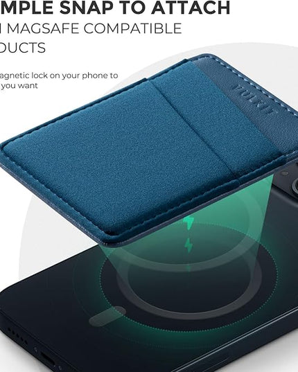 VULKIT Magnetic Phone Wallet for MagSafe- RFID Blocking - Card Holder Wallet for iPhone 16/15/14/13/12 Series & Phone Case with MagSafe