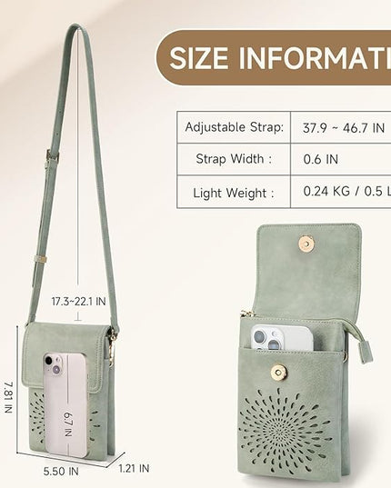 APHISON Small Crossbody Bags for Women Trendy, Leather Phone Wallet Purses Handbags Card Slots with Adjustable Strap