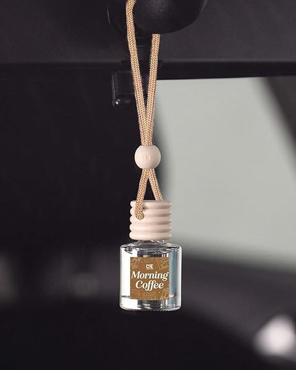 C&E Craft Co Hanging Car Air Freshener Diffuser 2 Pack, Long Lasting Fragrance Oil Car Freshener, Glass Bottle Auto Air Freshener, Made in USA (Morning Coffee)