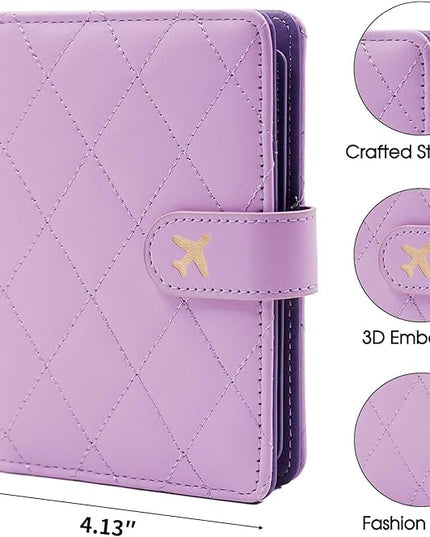 Melsbrinna Rfid Passport Holder for Travel women/Men, Cute Passport Wallet Rfid Blocking Card Slots, Rfid Passport Cover/CaseTravel Wallet, Passport Book Holder (1, LG PURPLE)