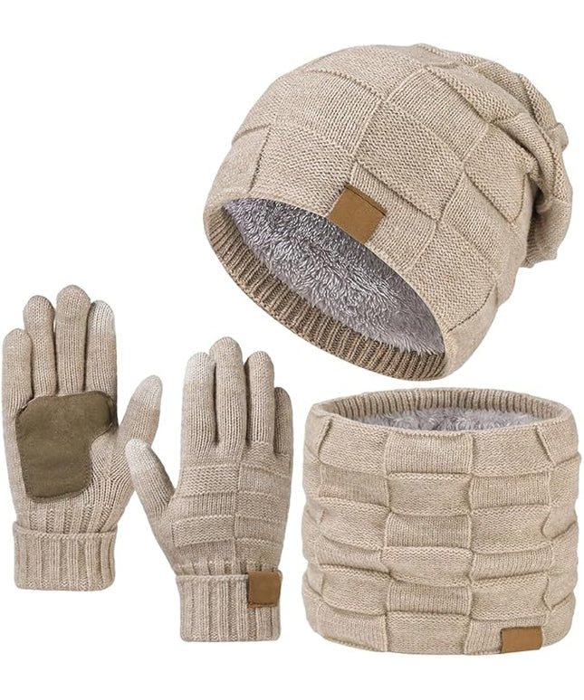 Beanie for Men and Women, Cuffed Knitted Fleece Lined Soft Warm Running Cycling Ski Hats Stocking Beanies Skull Cap
