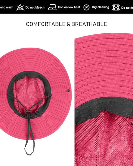 6 Pieces Womens Ponytail Wide Brim Sun Hat Packable UV Protection Beach Cap for Fishing & Hiking