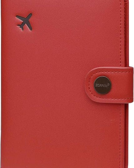 ZOPPEN Passport Holder Women, Passport Cover Travel Wallet Rfid Blocking Passport Wallet Cover Case Travel Essentials Document Organizer, Scarlet Red