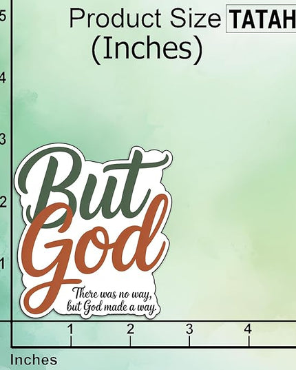 (3Pcs) But God There was No Way But God Made a Way Stickers Christian Inspirational Bible Waterproof Vinyl Decal Water Bottle Bumper Car Hard Hat Phone Laptop Religious Scripture Prayer Gifts - 3x2.5