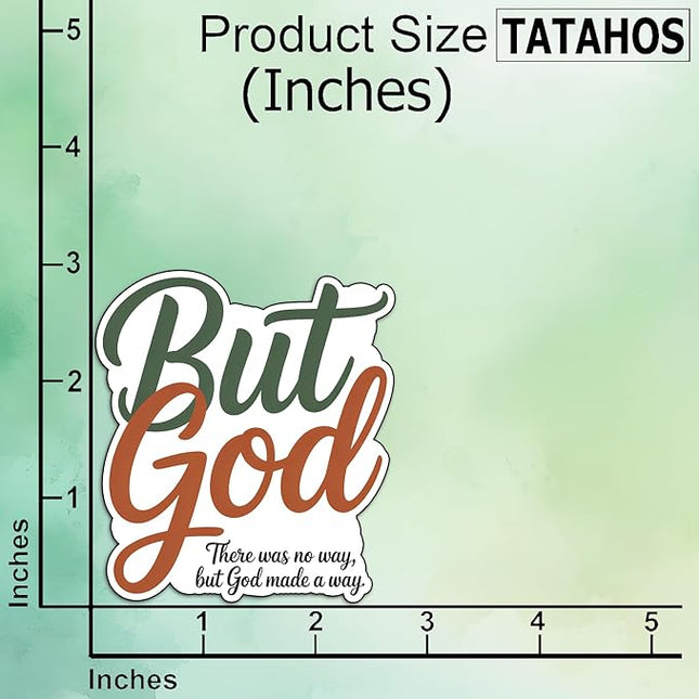 (3Pcs) But God There was No Way But God Made a Way Stickers Christian Inspirational Bible Waterproof Vinyl Decal Water Bottle Bumper Car Hard Hat Phone Laptop Religious Scripture Prayer Gifts - 3x2.5
