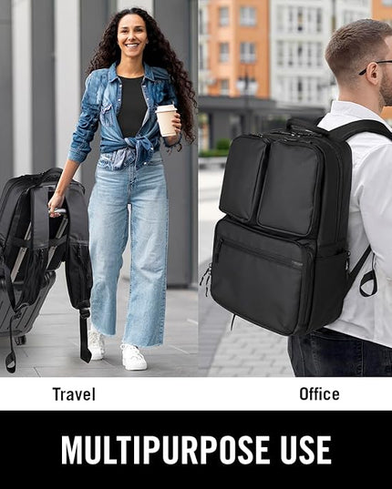 The Kenneth Cole REACTION Ryder 17-Inch Coated Polyester Travel Laptop Backpack Bag, Black