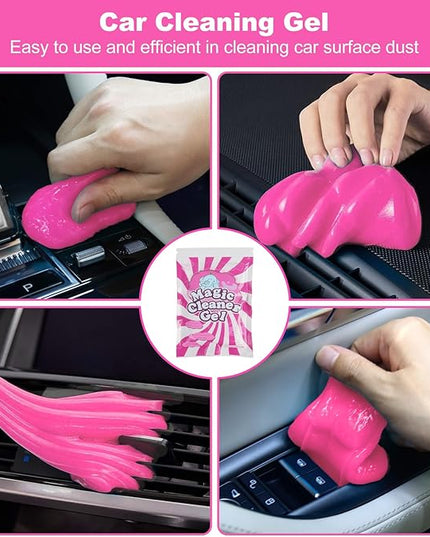 TTRCB Car Detailing Cleaning Kit Interior Cleaner, Car Detailing Brush Set, Pink Car Accessories Essentials for Women, Car Cleaning Gel, Car Cleaning Supplies Tools Stuff for RV, SUV, Interior