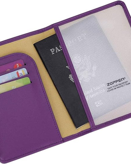 ZOPPEN Passport Holder Women, Passport Cover Travel Wallet Rfid Blocking Passport Wallet Cover Case Travel Essentials Document Organizer, Lilac Purple