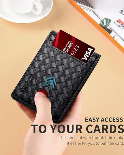 RUNBOX Wallet for Men Slim 11 Credit Card Holder Slots Leather RFID Blocking Small Thin Men's Wallet Bifold Minimalist Front Pocket Large Capacity Gift Box
