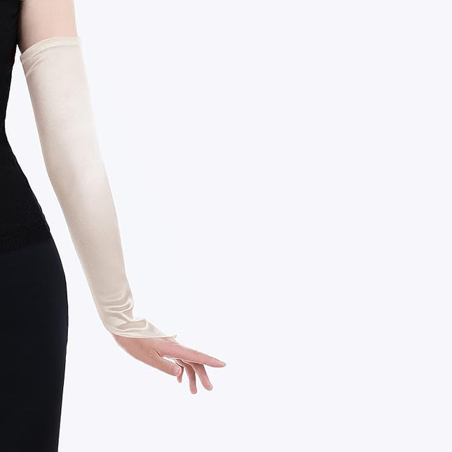 BABEYOND Long Opera Party 20s Satin Gloves Stretchy Adult Size Elbow Length