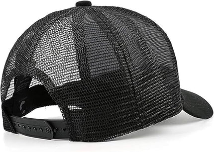 Animal Trucker Hats Leather Pattern Adjustable Snapback Mesh Animal Baseball Cap for Men