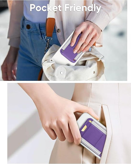FINPAC MagSafe Wallet, Magnetic Card Wallet Holder for iPhone 17/16/15/14/13/12 Series, Safe RFID Blocking Slim Leather 6 Card Holder for Women Men