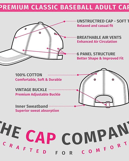 Unisex Classic Baseball Cap | Low Profile Soft Top Unstructured Cotton Baseball Cap | Adjustable Size Buckle for Women Men