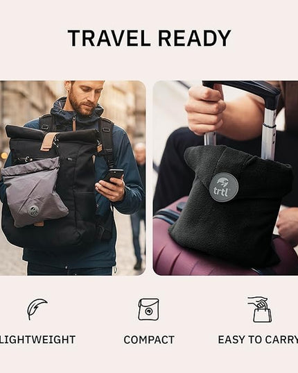 trtl Pillow - Scientifically Proven, Super Soft Neck Support Travel Pillow for Sleeping - Lightweight and Machine Washable - Ergonomic Design for Traveling on Airplanes, Cars, and Trains - Grey
