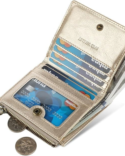 Lavemi Ultra Thin Small Compact Leather Womens Girls Wallets RFID Blocking Credit Card Holder for Women
