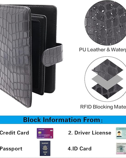 Melsbrinna Rfid Passport Holder for Travel women/Men, Cute Passport Wallet Rfid Blocking Card Slots, Rfid Passport Cover/CaseTravel Wallet, Passport Book Holder (1, Black2)