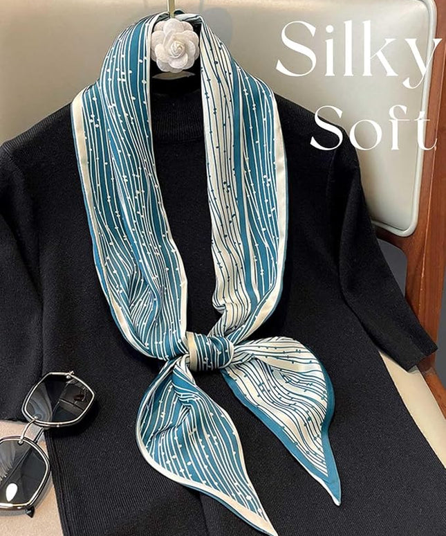 Dailyacc Hair Scarf for Women Fashion Silky Satin Headscarf Wrap Breathable Lightweight Neck Scarves For Handbag