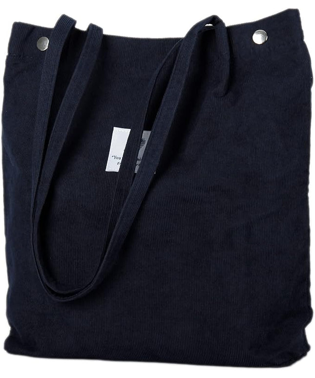 Corduroy Tote Bag Cute Tote Bags for Women Shoulder Bag with Inner Pocket for Work Beach Travel and Shopping Grocery