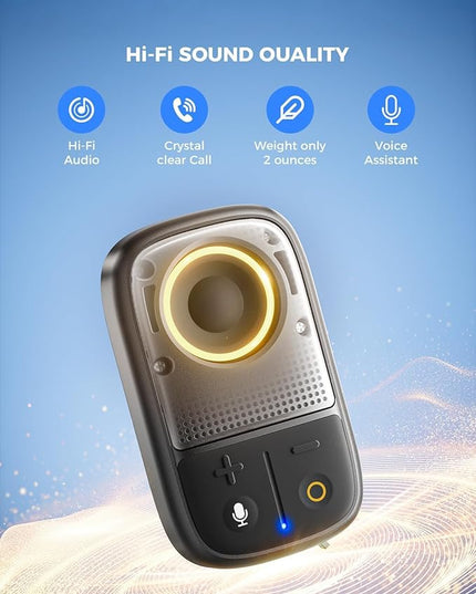 SUPERONE 2026 Upgrade Wearable Bluetooth Speaker with Voice Assistant & Mic, IPX7 Waterproof Clip-on Portable Speaker, TWS Pairing, Up to 30H of Play, Supports Siri/Google/Alexa
