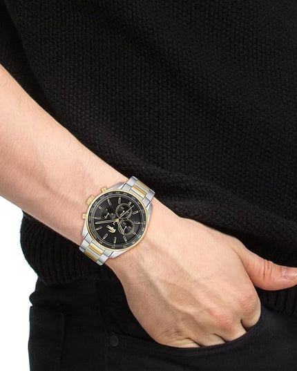 Lacoste Boston Men's Chronograph Watch - Classic Stainless Steel - Tachymeter - Water Resistant up to 5ATM/50 Meters - Modern Design for Him - 42mm