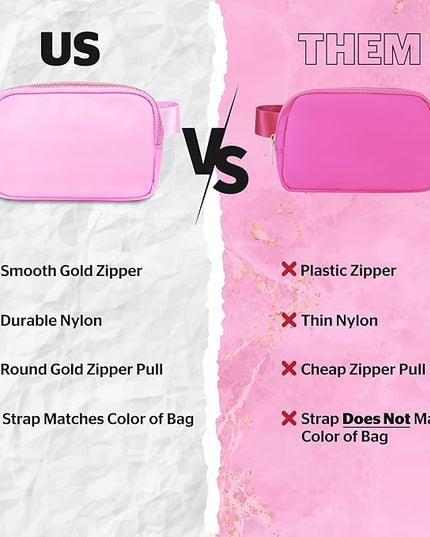 DANCOUR Pink Fanny Pack for Women – Stylish Crossbody Belt Bag, Compact Travel Waist Bag, Everyday Mini Bag, Trendy Fashion Fanny Pack, Lightweight Crossbody for On-the-Go
