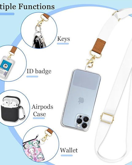 Phone Lanyard Crossbody Strap, Cell Phone Lanyards for around the Neck Cross Body, Wristlet Wrist Strap Adjustable for Women Keys Case Accessories Beach Travel Essentials