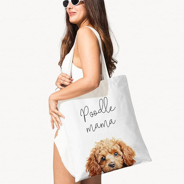 Dog Mama Canvas Tote Bag for Women, Dogs Lover Gift for Dog Mom, Birthday Christmas Cute Rottweiler Gifts For Women.
