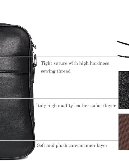 Augus Business Travel Briefcase Genuine Leather Duffel Bags for Men Laptop Bag fits 15.6 inches Laptop