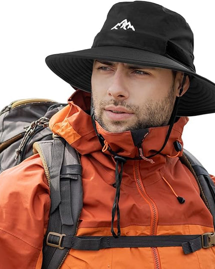 TOP-EX L/XL/XXL UV50+ Waterproof Bucket Sun Hat for Fishing Golf Hiking All-Weather Outdoor Rain Hat Stiff Brim