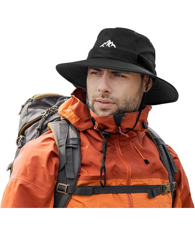 TOP-EX L/XL/XXL UV50+ Waterproof Bucket Sun Hat for Fishing Golf Hiking All-Weather Outdoor Rain Hat Stiff Brim