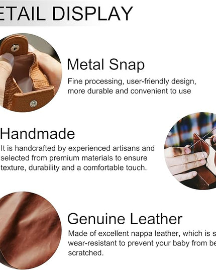Cockatoo Genuine Leather Coin Pouch Change Holder, Mini Snap Pocket Wallet for Men Women (Verdant, Large)