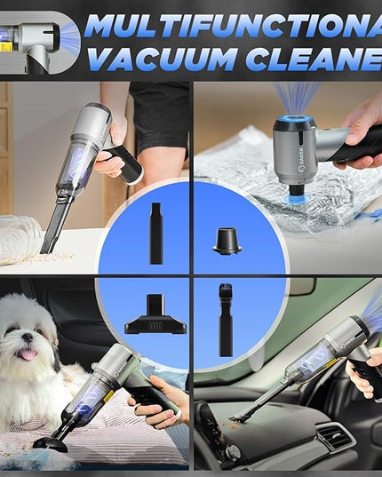 Saker Handheld Car Vacuum Portable Cordless17000PA Mini Vacuums Rechargeable Foldable Vacuum Cleaner with Brushless Motor for Home,Office Pet HL132 Black