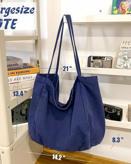 Canvas Tote Bag for Women Large Hobo Shoulder Bag for Work Travel Casual Message Bag Tote Purse handbags