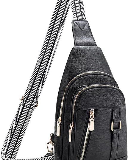 FALAN MULE Crossbody Bags for Women Trendy Leather Sling Chest Bag Fanny Packs for Women
