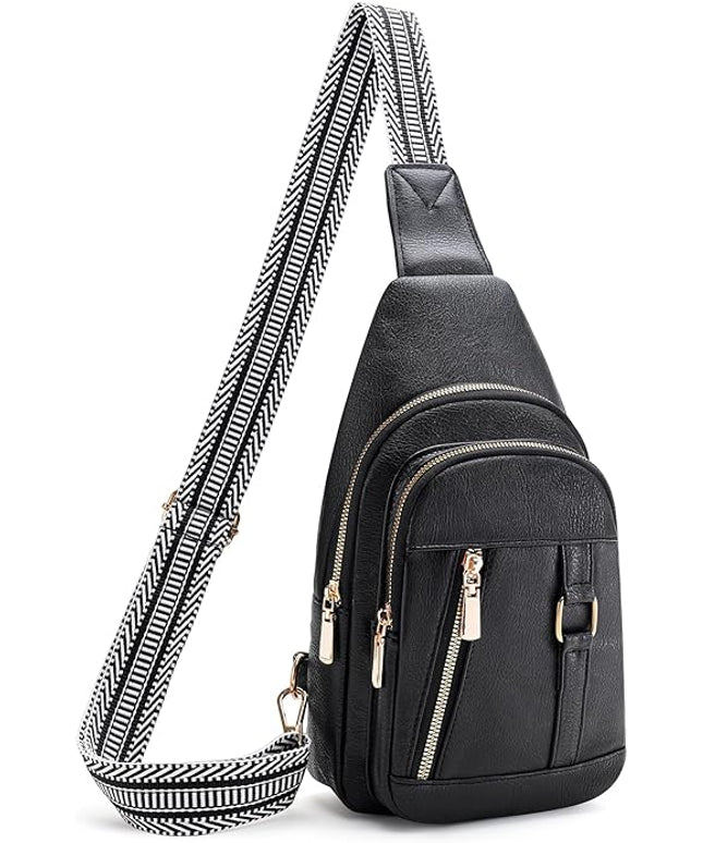 FALAN MULE Crossbody Bags for Women Trendy Leather Sling Chest Bag Fanny Packs for Women