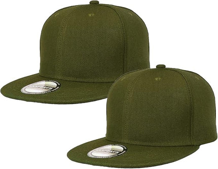 Classic Snapback Hat Cap Hip Hop Style Flat Bill Blank Solid Color Adjustable Size
