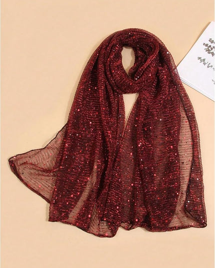 Floerns Women's Sequin Bandana Square Scarf Silk Scarves Mesh Shawl and Wrap for Evening Dresses